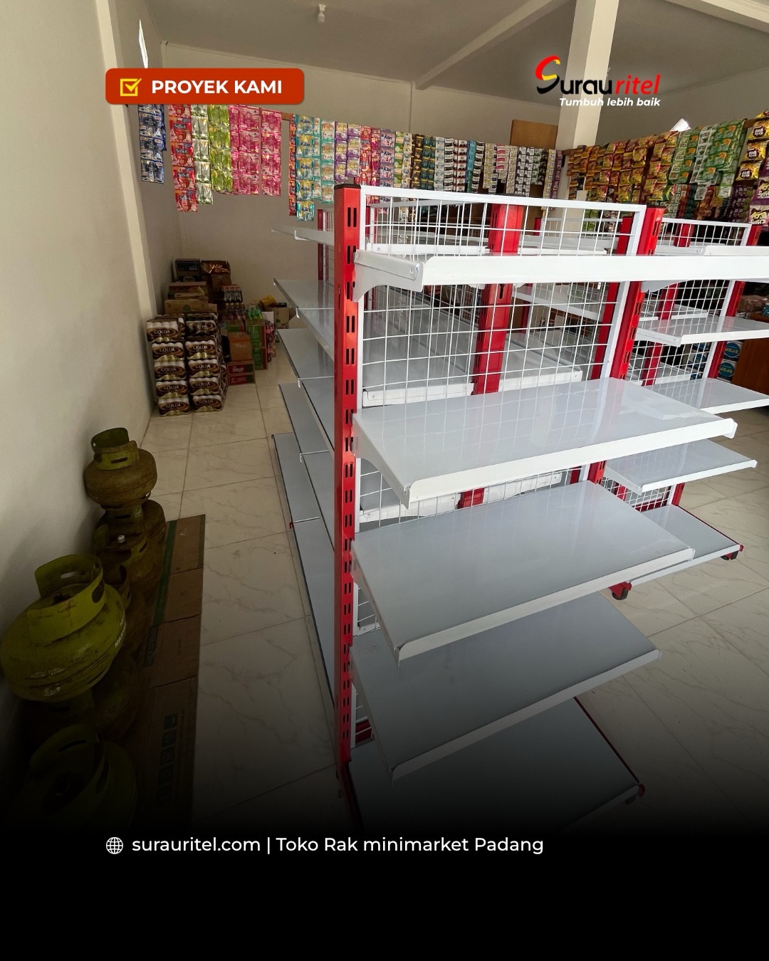 Rak minimarket lengkap dengan display renteng